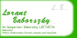 lorant baborszky business card